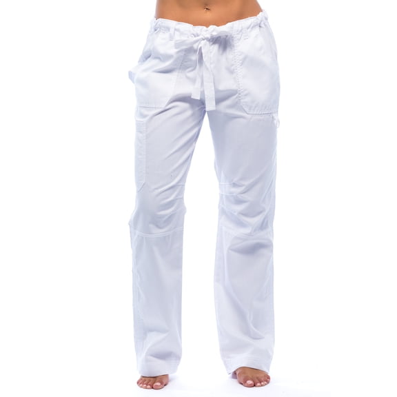 5 Pocket Utility Scrub Pants / Scrubs (X-Small, White Utility)
