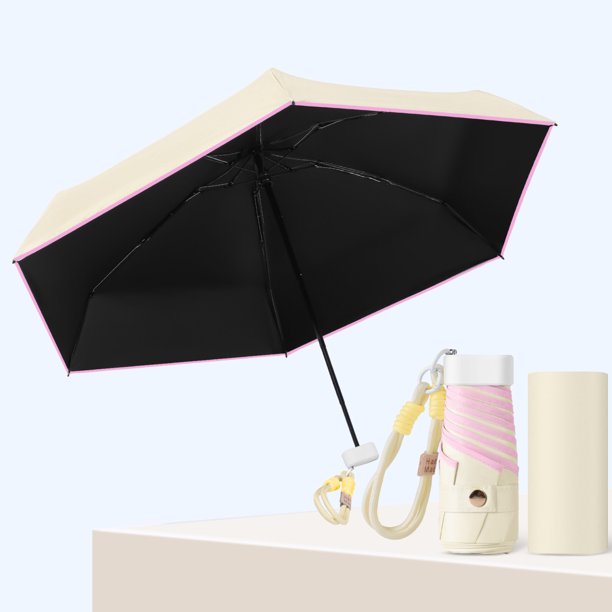 Typpkmm Upf50 Mini Paraguas Plegable Pulsera De Cuerda De Color Sombrilla Bolsillo Lluvia Viaje Paraguas ProteccióN UV Sombrilla