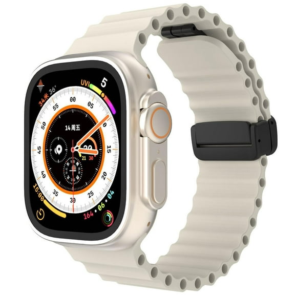 LEIXIUER Compatible with Apple Watch Ocean Band iWatch Series Bands 38mm 40mm 42mm 44mm 45mm 49mm Women Men, Soft Silicone Sport Wristbands Replacement Strap for iWatch Series 9 8 7 SE 6 5 4 3 Ultra 2