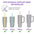 thumbnail image 2 of Tomorotec 15-Pack 12" Reusable Silicone Drinking Straws Compatible with Stanley Tumblers 20, 30, 40oz with 2 Cleaning Brushes, BPA-Free Food-Grade Vibrant Colors Flexible Straw(Girls Colors), 2 of 8