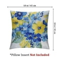 thumbnail image 4 of Acheng Yellow and Blue Throw Pillow Cushion Cover, Spring Flower Watercolor Flourishing Vibrant Blooms Design, Decorative Square Accent Pillow Case, Lime Green Royal Blue 18x18in, 4 of 7