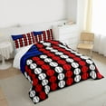 thumbnail image 3 of Homewish Baseball Theme Full Size Comforter Sets,Ball Sports Game Bedding Comforter Set,Blue Red White Bedding Sets For Boys Teens,Ultra Soft Home Decor Reversible,3 Pieces, 3 of 8