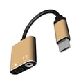 thumbnail image 4 of Bearachild USB C Audio Splitter C a Jack 3,5mm tipo C Cable adaptador auriculares Cable auricular 3,5mm adaptador convertidor para Teléfono y Comunicación Oro tirano, 4 of 5