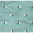 thumbnail image 4 of oneOone Organic Cotton Poplin Twill Fabric Waves & Sailboat Ocean Printed Fabric 1 Yard 42 Inch Wide, 4 of 4