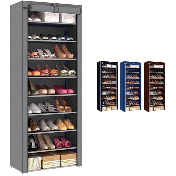 Zapatera De 9 Niveles Closet Plegable para Calzado Y Prendas De Vestir Estante Organizador Ajustable Armario Multiusos Mueble Rack Apilable Recamara