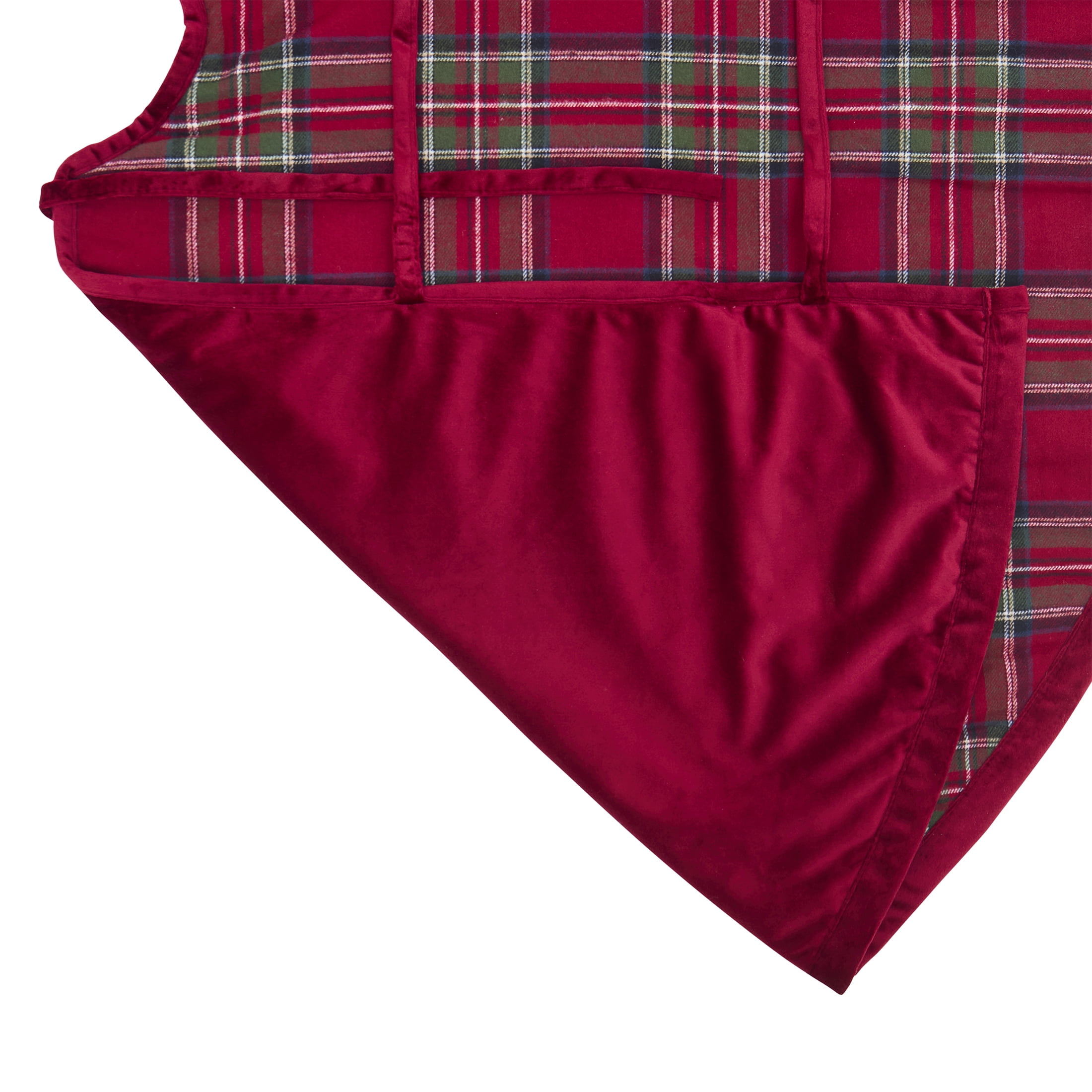 My Texas House Angie Red Plaid Christmas Tree Skirt, 60"