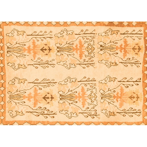 Ahgly Company Indoor Rectangle Abstract Orange Modern Area Rugs, 8' x 12'