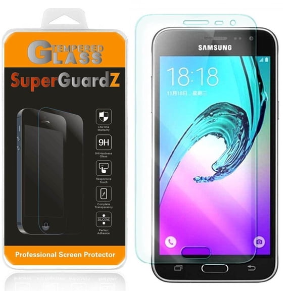 [2-Pack] For Samsung Galaxy J3 (2016) - SuperGuardZ Tempered Glass Screen Protector, 9H, Anti-Scratch, Anti-Bubble, Anti-Fingerprint