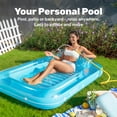thumbnail image 4 of SLOOSH Inflatable Tanning Pool Lounger Float, 70" x 46" Large Suntan Tub with Pillow, Water Raft Float For Kids & Adults, L-Blue, 4 of 9