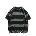 thumbnail image 2 of Kalauyu Striped T-Shirt Short Sleeve for Men Cotton Crew Neck Casual Streetwear Hipster Color Block Basic Tee Summer, 2 of 4