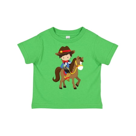 

Inktastic Cowboy Sheriff Horse Western Brown Hair Boys Toddler T-Shirt