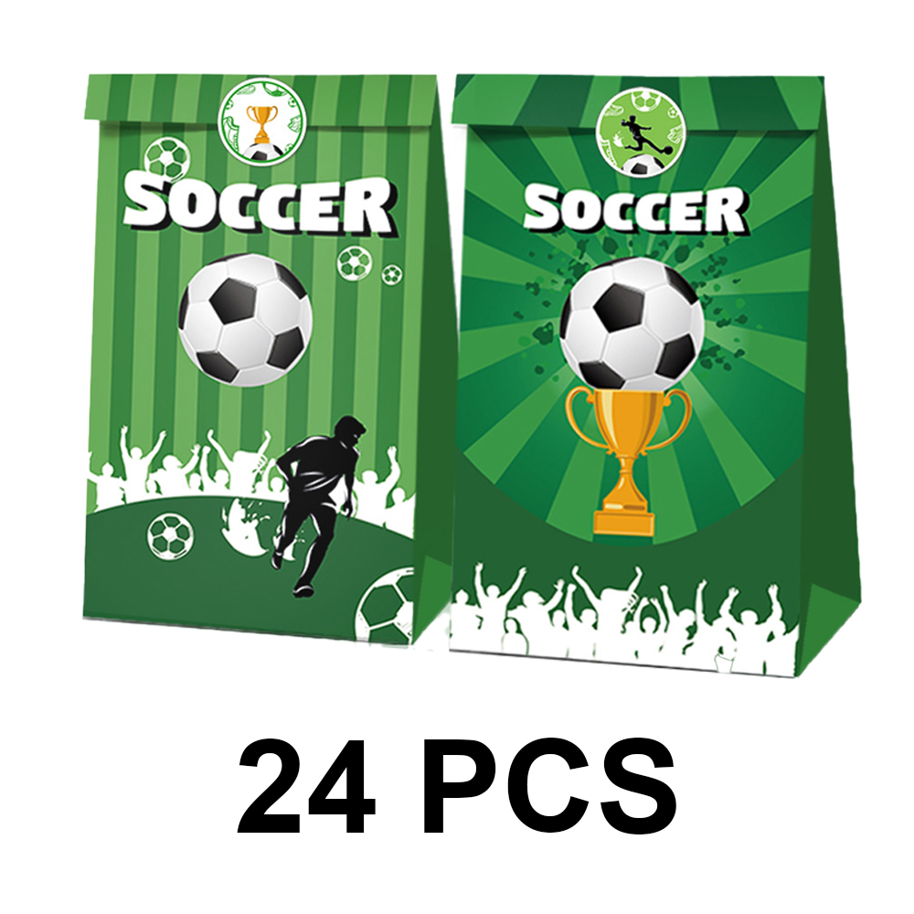 24 Stück Fußball-Papier-Geschenktüten Mit Griff – 15x8,1x21,1 Cm, Für Geburtstagsparty & Game Day