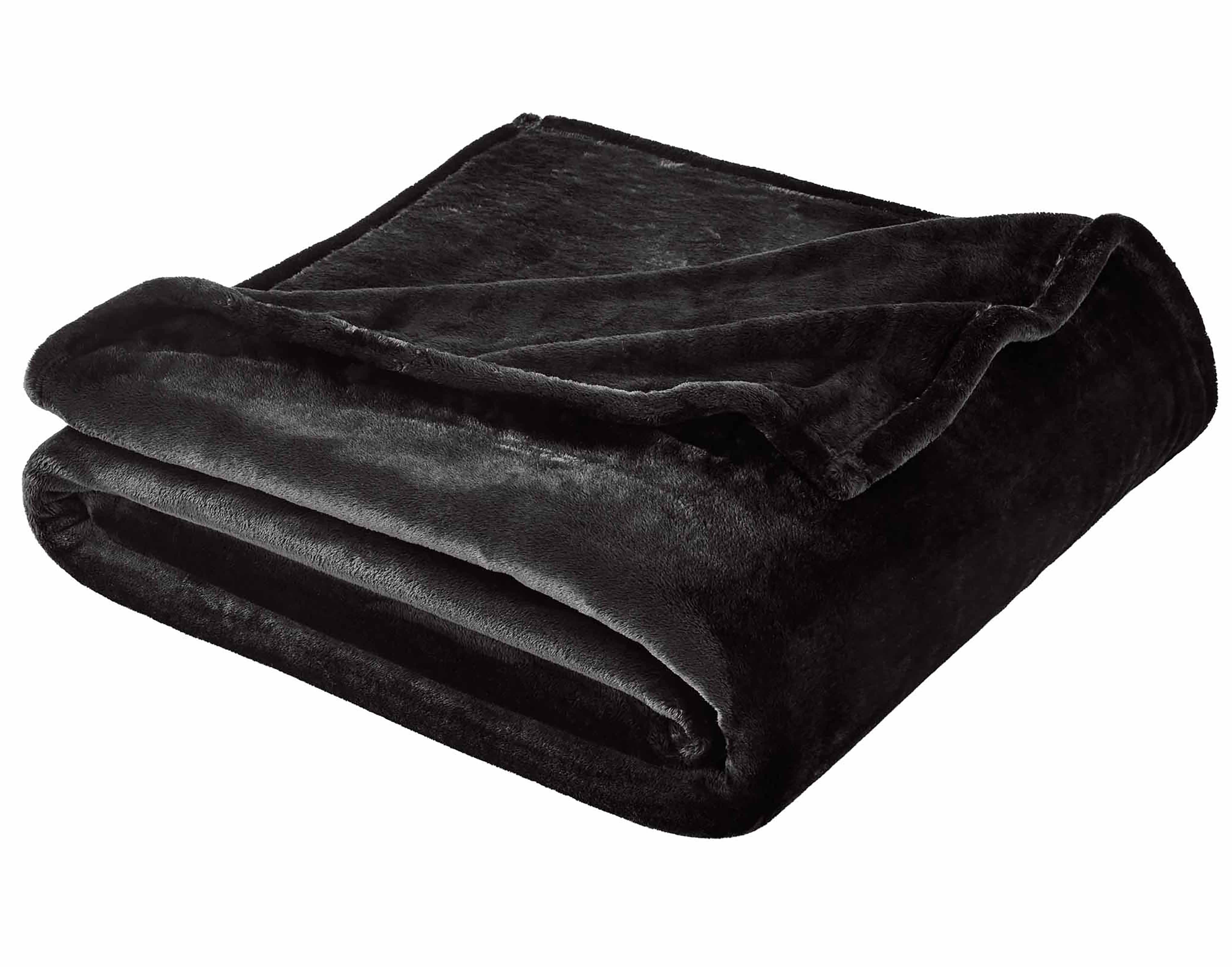 Better Homes & Gardens Luxury Velvet Plush Blanket, Black, Full/Queen, Adult/Teen