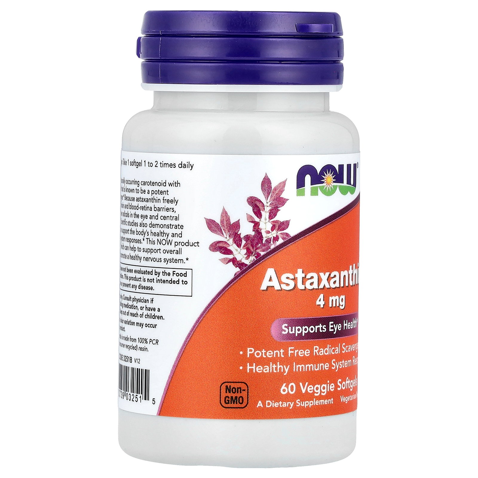 NOW Foods アスタキサンチン 4mg 60粒 ベジーソフトジェル ナウフーズ Astaxanthin 4mg 60veggie softgels
