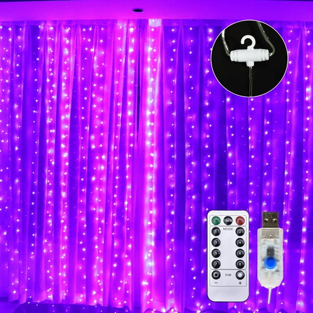 Yeacher Guirlande Lumineuse Alimentée par USB Décoration de Rideau pour Rendez-Vous Proposition de Rassemblement 8 Éclairages