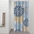 thumbnail image 2 of Blue Floral and Petal Pattern Shower Curtain 36"x72" ,Bathroom Decorative Shower Curtains Set with 12 Hooks,Modern Waterproof Washable Shower Curtain, 2 of 6