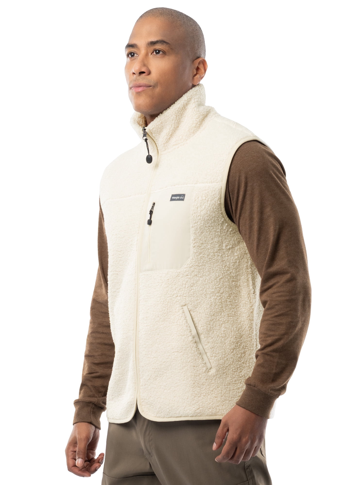 Wrangler Outdoor Men's & Big Men's Full Zip Burly Utility Hiking Sweater Vest, Size S-2XL