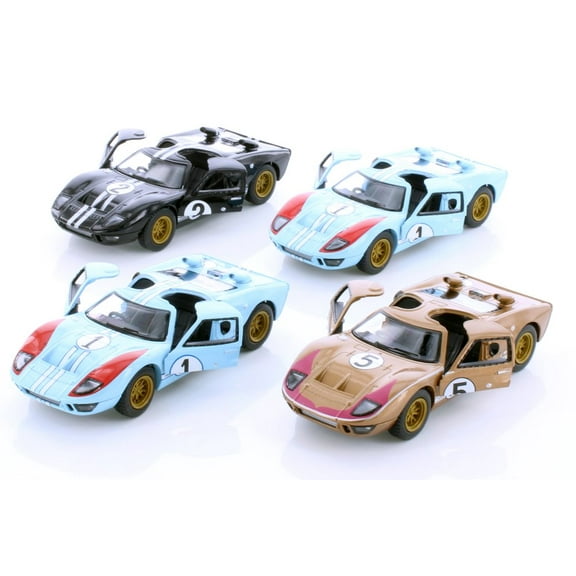 Kinsmart 1966 Ford GT40 MKII Heritage Edition Hardtop Diecast Car Set - Box of 12 1/32 Scale Diecast Model Cars, Assorted Colors