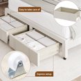 thumbnail image 5 of Full/Queen/King Size Bed Frame with 2 Storage Drawers, Upholstered Platform Bed Frame with Adjustable Button Tufted Headboard, Mattress Foundation with Solid Wooden Slats Support, No Box Spring Needed, 5 of 6