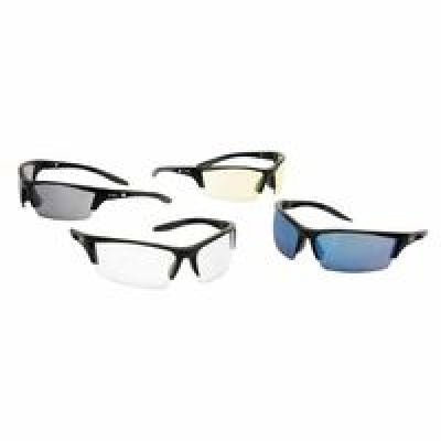 Instinct, Safety Glasses, Anti-Scratch, Gray Lens, Black Frame, Half-Frame