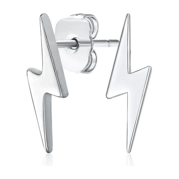 Bling Jewelry Womens Tiny  Lightning Bolt Stud Earrings Sterling Silver