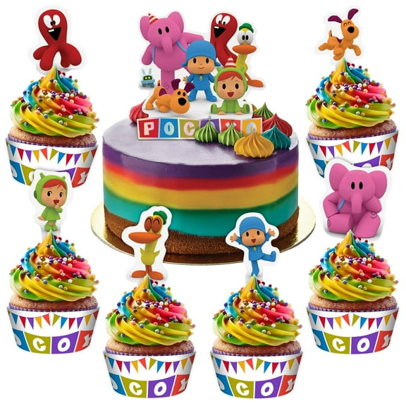 Pocoyo Cake Topper & Pocoyo Cupcake Toppers Kit