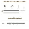 thumbnail image 3 of Yokila Silver Curtain Rod for Windows 16 to 60 Inches 1" Diameter Modern Decorative Heavy Duty Window Curtain Rod Adjustable with Solid Finials for Living Room Bedroom Kitchen Outdoor, 3 of 14