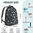 thumbnail image 5 of Dinosaur and Skeleton Navy Blue Pattern Cute School Backpack Bag with Padded Back and Adjustable Shoulder Straps 16.9 X 12.6 X 5.9 Inches, 5 of 5