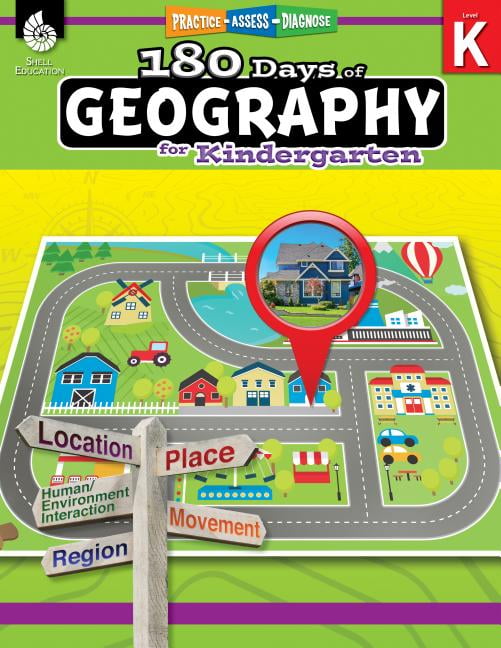 180 Days of Practice: 180 Days of Geography for Kindergarten : Practice, Assess, Diagnose (Paperback)
