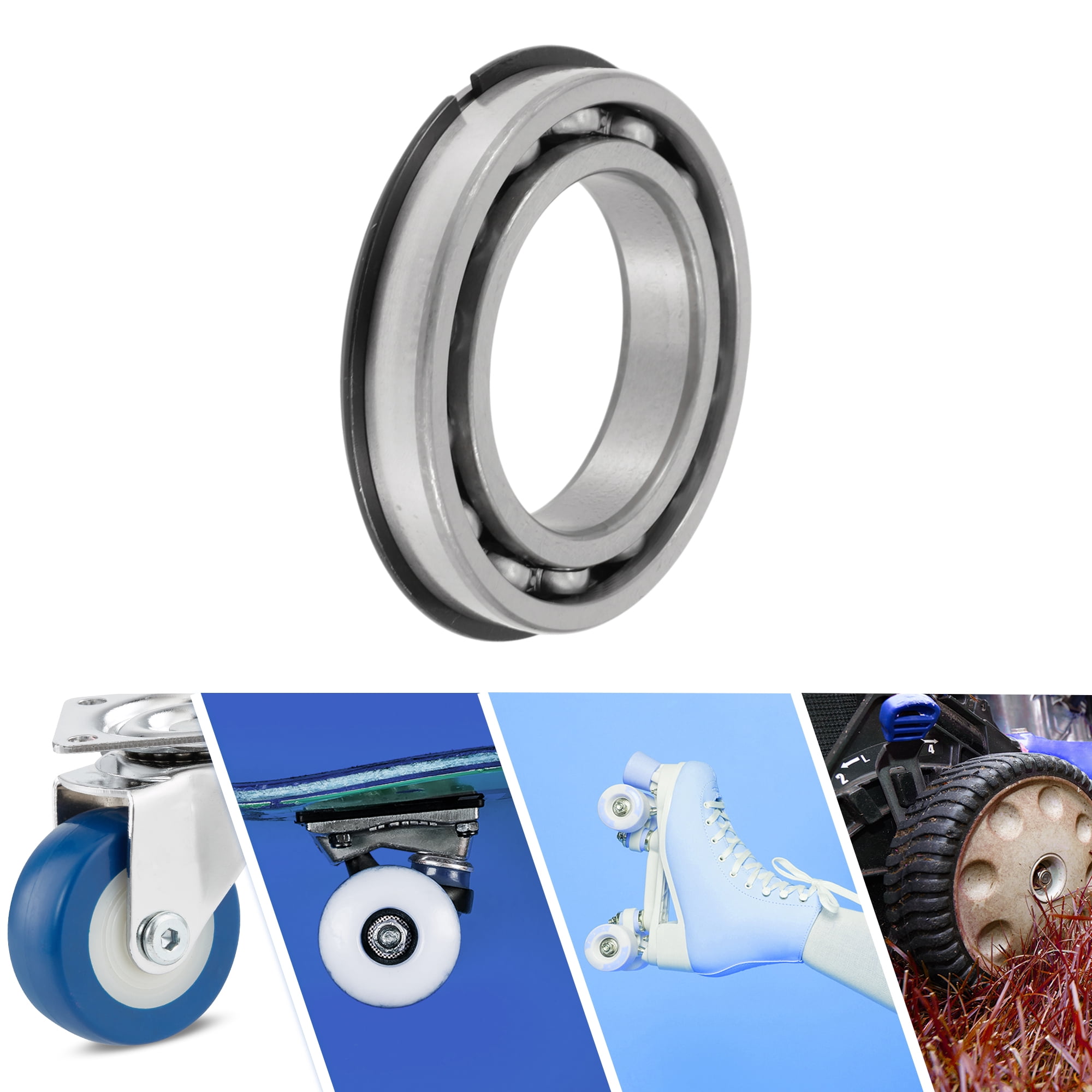 Unique Bargains 6012NR Deep Groove Ball Bearings 60x95x18mm P6 Open Type Lubricated Bearings 1 Pcs Car Scooter Skateboard Wheel Universal Silver Tone