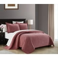 thumbnail image 2 of Chic Home Arron 3-Piece Floral Cotton Quilt Set, Queen, Wine, 2 of 5