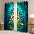 thumbnail image 2 of Homewish Bohemian Xmas Tree Black Out Curtains, Vintage Fashion Abstract Curtains Pack of 2 (42x63 Each), Teens Kids Boys Girls Bedroom Curtains, Curtains and Drapes Bedroom Decor, 2 of 6