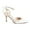 White, variant on XYD Women Bowtie Pearls Ankle Strap Pumps Pointed Toe Slender Mid Heel Slingbacks Elegant Party Shoes Size 7 Nude