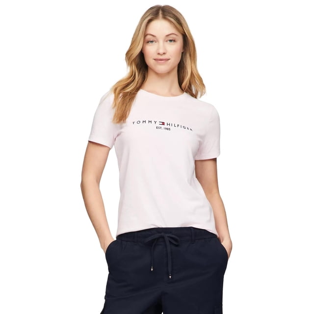 Camiseta Tommy Hilfiger para mujer, corte regular, logotipo bordado