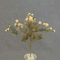thumbnail image 1 of 1 Pc, 15.5 Inch Artificial Mini Dried Rose Bush w/9 Stems Great For Adding Color To Arrangement & Decor - Light Yellow, 1 of 5