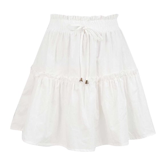 JINMGG 2023 Summer Clearance Dresses under $10.00 Woman Fashion Solid Chiffon Package Hip Silky Skirt Short Skirt