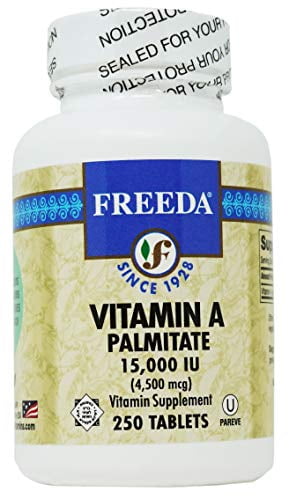 Freeda Kosher Vitamin A Palmitate 15,000 I.U. - 250 Tablets