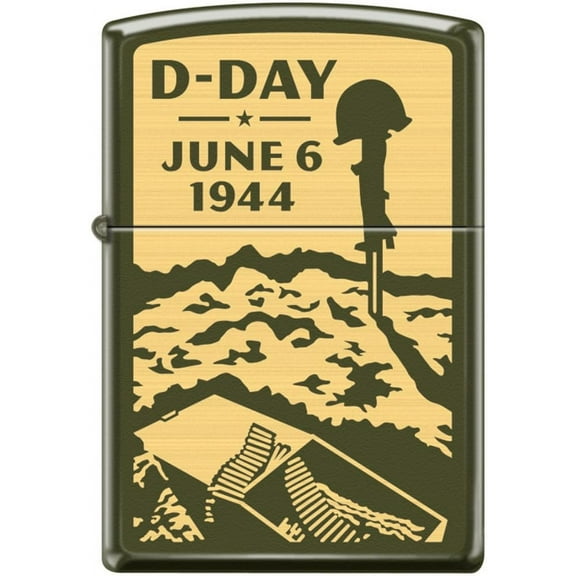 Pro-Cut ZIP-221MP400582 2024 Zippo D-Day June 6th 1944 Lighter, Green Matte
