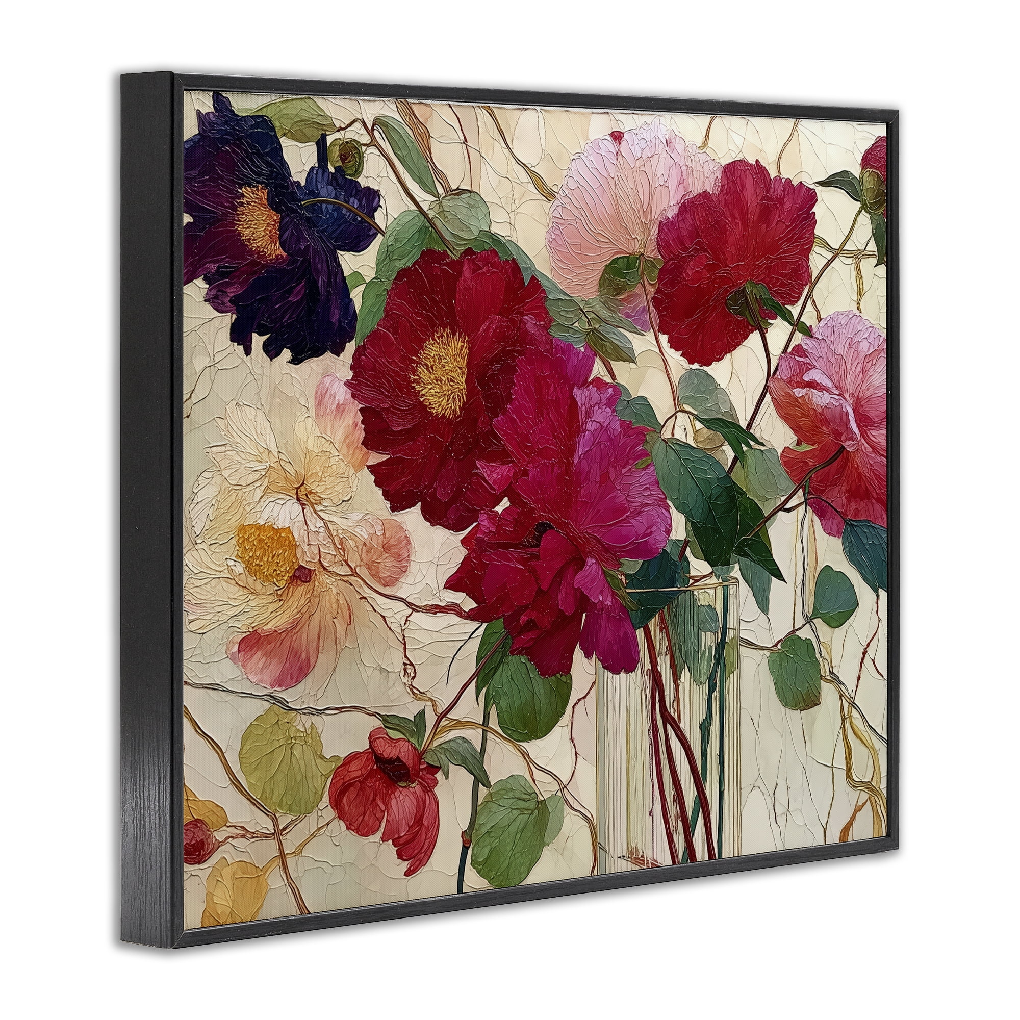 Haiku Flower Vase Black Framed Giclee Art, design by Annabelle Hall