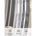 thumbnail image 6 of Sheer Curtains 54 Inch Length 2 Panels Set for Kitchen, Grey Stripe Semi Sheer Curtains for Windows, Farmhouse Minimalist Striped Voile Window Treatments Rod Pocket Curtain, 6 of 7