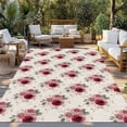 thumbnail image 2 of Pink Spring Floral Outdoor Rug for Patio/Deck/Porch, Non-Slip Large Area Rug 5 x 8 Ft, Farmhouse Flowers Modern Art Indoor Outdoor Rugs Washable Area Rugs, Reversible Camping Rug Carpet Runner, 2 of 8