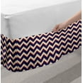 thumbnail image 2 of Navy Bed Skirt, Zigzag Striped Design in Modern Colors with Art Fashion Chevron Lines Pattern, Elastic Bedskirt Dust Ruffle Wrap Around for Bedding Decor, 4 Sizes, Purple Tan Red, by Ambesonne, 2 of 2