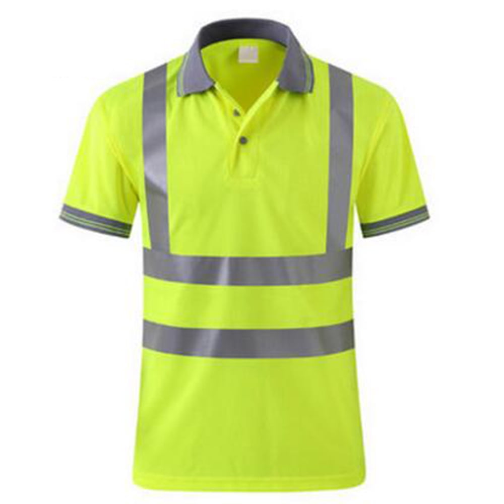 GoGo - GOGO Men's Polo Shirts Hi Vis Short Sleeve Safety Work-wear