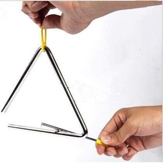 Aliotech Superior Sound Quality Musical Steel Triangle Percussion Instrument With Striker (4 Inch)