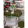 thumbnail image 5 of Outdoor Tablecloths with Umbrella Hole & Zipper, Vintage Red Roses Round Tablecloth 54 Inch, Green Abstract Art Floral Ethnic Waterproof Table Cloth, Patio/Pool/Picnic Table Covers, 5 of 8