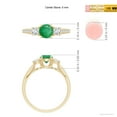 thumbnail image 4 of ANGARA Natural Classic Prong Set Round Emerald and Diamond Three Stone Ring in 14K Yellow Gold for Women (Size-5mm) | May Birthstone, Anniversary, Jewelry Gift for Women | Natural Emerald Ring, 4 of 8