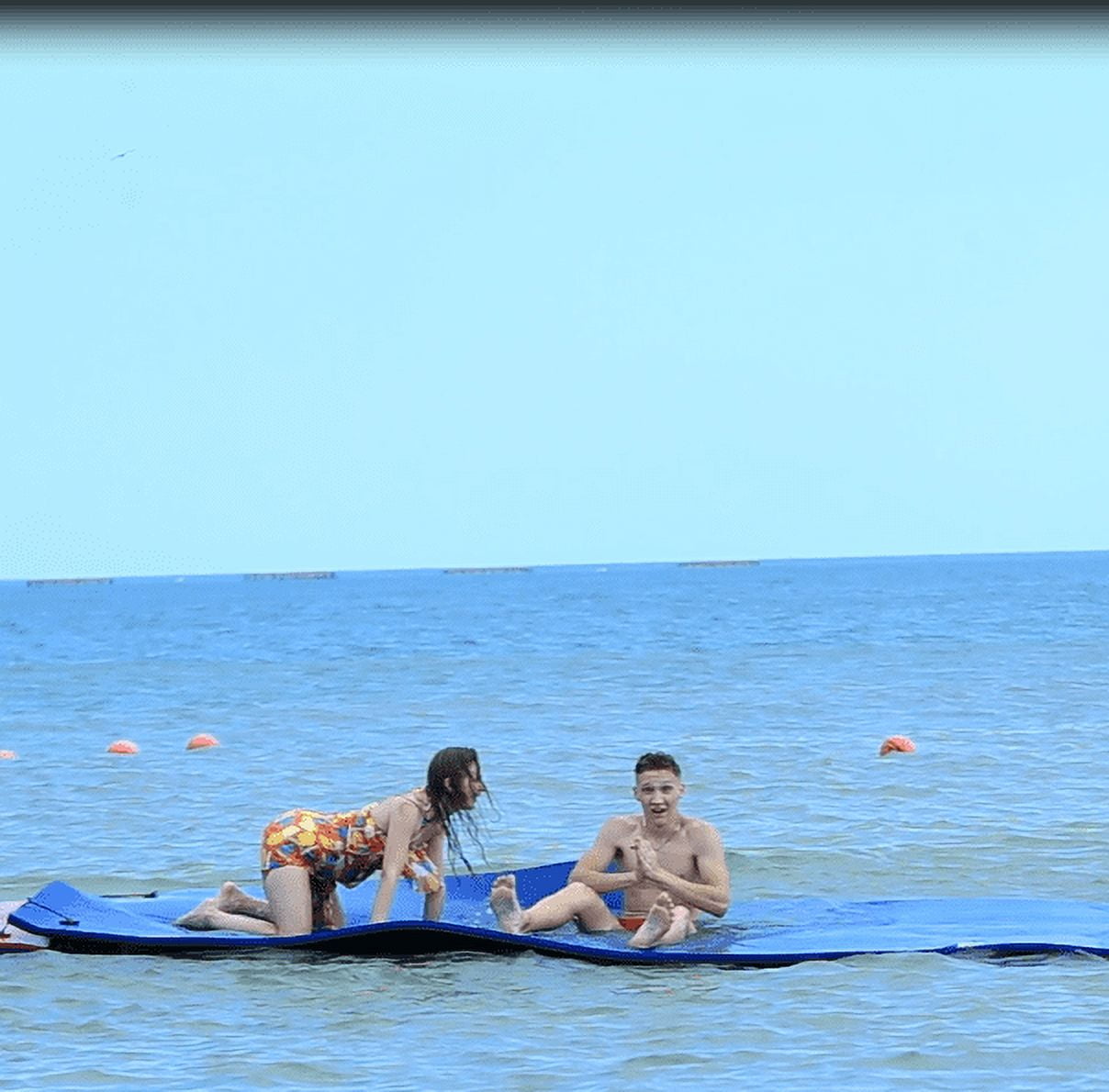 VOS Tahoe Premium Ultra Oversized Floating Water Mat, Foam Water Floating Pad, Lily Pad - Perfect for Lake, Pool, Beach, Sports & Water Activities, Orange Green Black (6'x6')