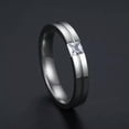 thumbnail image 5 of 6mm Stainless Steel Men Womens White Princess Cut Cz Bands Silver Ring Size 6-13, 5 of 7