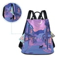 thumbnail image 5 of FORMRS Women's Travel Backpack Purse Anti-Theft Hidden Pockets Casual Shoulder Bag, Cat Walking in Street, 5 of 7
