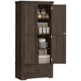 thumbnail image 1 of HOMCOM 69" Tall Kitchen Storage Cabinet with Adjustable Shelves, Dark Brown, 1 of 10